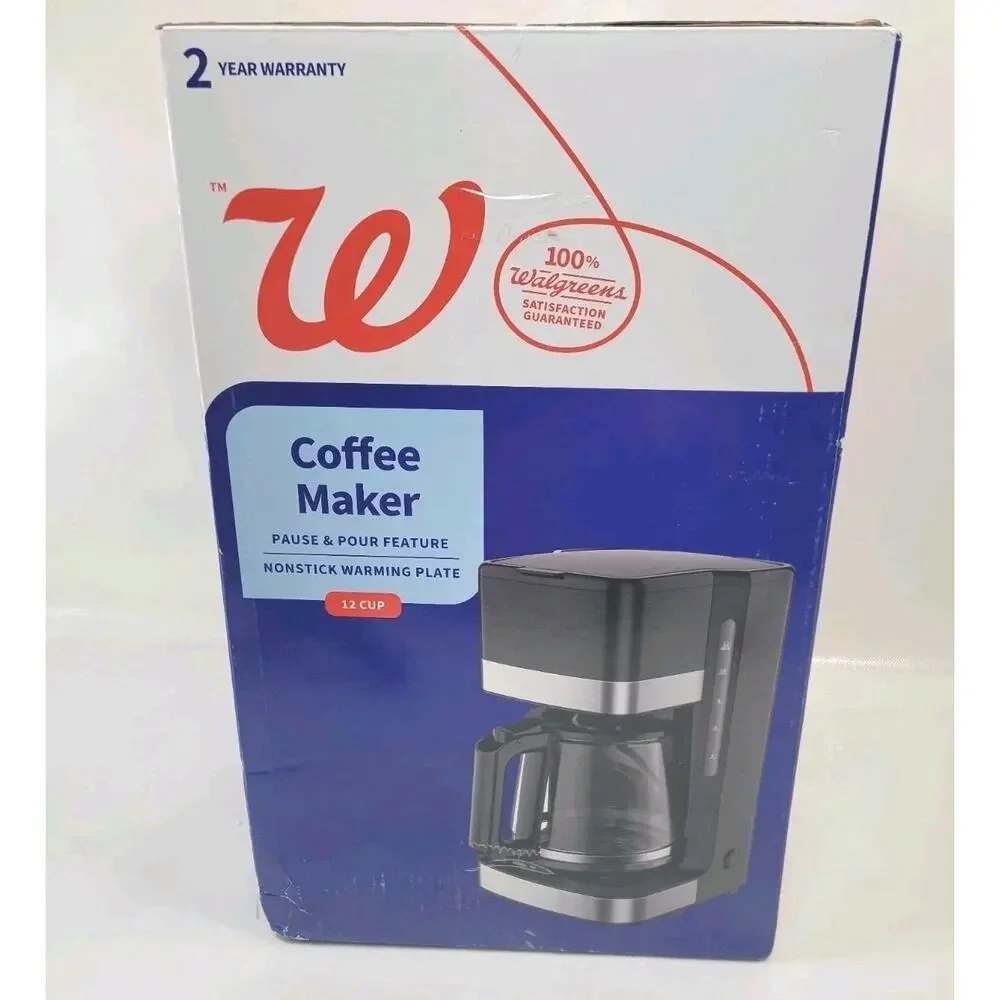 12 Cup Coffee Maker Pause & Pour Nonstick Warming Plate Drip Machine Kitchen